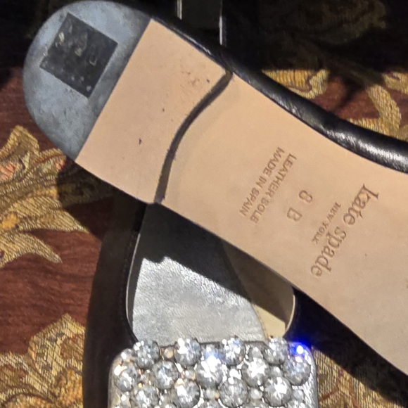 Kate Spade Black Flats with Crystal Embellishment - Picture 2 of 8